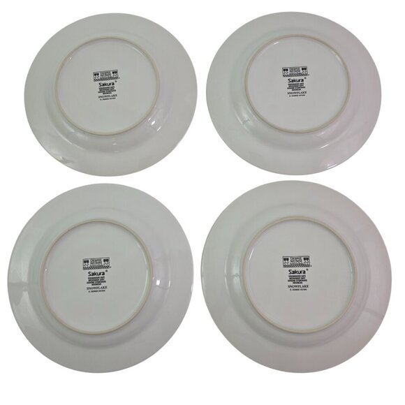 Sakura Debbie Mumm Snowflake 8” Stoneware Salad Luncheon Plates – Set of 4 - Picture 2 of 16